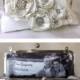 The Bridal Bouquet clutch silk with vintage rhinestones chain handle add on photo lining