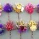 Gift set of 5 colorful bobby pins adorned with dried flowers. A fun office gift.