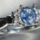0.70cts Natural cornflower Blue sapphire & white topaz 925 sterling silver engagement heart ring all sizes
