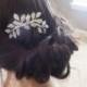 Crystal Bridal Hair comb, Leaf Wedding hair comb, Rhinestone Wedding headpiece, Leaf headpiece, Vintage style hair comb, Bridal hair clip