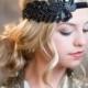 Black 1920s Headband, Flapper Headband, Great Gatsby Hair Accessory, Halloween Costume