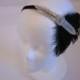 Gatsby Headpiece for Great Gatsby Dress Silver Flapper Headband 1920s Hair Accessories Bridal Headpiece Black Feather Silver Beading Ribbon