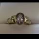 Unusual 9ct Yellow Gold Amethyst and Diamond Ring