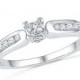 1/4 CT. TW. Diamond Fashion Engagement Ring in Sterling Silver or White Gold
