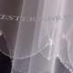 Tear drop crystals edge  2 tier Elegant Wedding Bridal veil. White or Ivory , your choice. Fingertip lenght with silver comb ready to wear