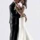 Personalized Wedding Cake Topper - Dark Skin Tone - Cheeky "Main Squeeze" - Funny Bride and Groom - Weddings - Cake Topper