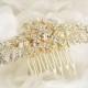 LAURINE  - Vintage Inspired Gold Bridal Hair Comb,  Wedding Hair Accessory, Bridal Headpiece, Art Nouveau