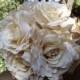 Bridal bouquet in open cream roses