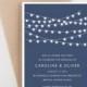 String of Lights Save The Date, Under The Stars, Wedding Announcement, Bridal Shower