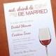 Bridal Shower Invitations, Eat Drink & Be Married, Wedding Shower Invitations, Wine Theme, 10-Count