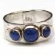 Blue Lapis Lazuli Gemestone Engagement Ring - 14k gold ring silver ring MADE TO ORDER