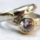 Set wedding band ring  Engagement Ring Similar diamond  - Fine 14k gold Gemstone MADE TO ORDER