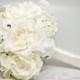 Wedding Bouquet Ivory Peony Rose Hydrangea Silk Wedding Bouquet