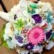 Brooch Bouquet Vintage Wedding Lace bridal bouquet with free toss bouquet!!