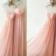 Blush Pink Bridesmaid Dress,Inexpensive Peach Bridesmaid Dress,Pink Long Chiffon Bridesmaid Dress,Blush Bridesmaid Dress,Pink Prom Dresses