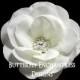 Rhinestone Mini Cream-White Gwyneth Gardenia Bridal Hair Flower Clip by ButterflyEnchantress