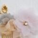 Chiffon and Swarovski crystals floral hair comb, bridal hair comb, flower comb, girls hairpiece, bridal headpiece, bridal hair comb