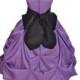 Purple / choice of color sash Taffeta Flower Girl Dress pageant wedding bridal children bridesmaid toddler 6-9m 12-18m 2 4 6 8 10 