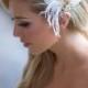 Ivory Bridal Hair Clip, Champagne Feather Wedding Headpiece, Bridal Hair Accessories, Feather hair clip, silver, gold, Crystal Hair Piece