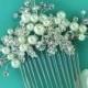 Pearl Wedding Hair Comb, bridal hair accessories, pearl rhinestone comb, bridal hair pearl, bridal hairpins,hairpins