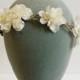 Ivory white Flower Crown - Wedding Headpiece, Flower Headband