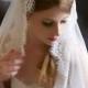 Light Ivory Lace Veil, Waltz Length Traditional Wedding Veil, Eyelash Lace Edge, Tulle Bridal Veil, Lace Mantilla Bridal veil, Ready to Ship
