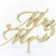 SALE Mr and Mrs wedding cake topper in white, gold, black and maple