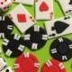 24 pieces Casino inspired edible fondant cupcake toppers cake topper decorations dice cards poker bachelorette party adult men ladies 