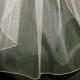 Bridal Veil Swarovski Crystal Rhinestone Sheer 36 Inch Long Fingertip Length Wedding Veil with Silver Pencil Edge Trim Wedding Veil