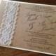 Vintage Rustic Kraft Ivory Lace Wedding Invitation with Ivory Backer