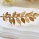 Gold Leaf Headband, Grecian Hairband, Large Leaf Headband, Wedding Headband, Grecian Headpiece, Bridal Hair,  Woodland Wedding