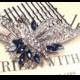 Navy Blue Wedding Hair Comb, Sapphire & Clear Rhinestone Bridal Great Gatsby Art Deco Silver Brooch 1920s Accessory Something Blue Headpiece