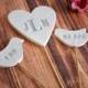 PERSONALIZED Heart Wedding Cake Topper with I Do Me Too Birds