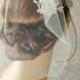 Bridal Blusher Bubble Veil 15 inch 2 Layer, wedding puffy veil, Wedding birdcage veil, Blusher veil