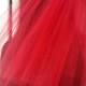 Bachelorette party Veil 2-tier red, middle length. Bride veil, accessory, bachelorette veil.