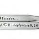 GROOM GIFT PERSONALIZED with Wedding Date and Initials Now & Forever Collar Stays 2.5" Stainless Steel