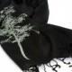 Mountain Aspen tree scarf. Large black Pashmina. Sage green screenprint. Unisex.