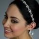 Bridal Rhinestone Headband Attached to a Pure Silk Ribbon in Ivory, White, or Black - Ready to ship in 3-5 days