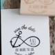 Custom Save the Date Wedding Rubber Stamp - Infinity Anchor with "Love Anchors the Soul" quote