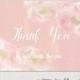 Thank you card template DIY "Peony Dream" printable pink wedding thank you notes flower blush watercolor  You Edit Instant Download
