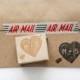 Custom Heart with Arrows and Initials Save the Date Wedding Invitation Envelope Stamp