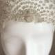 Diamonties Embroidered Tulle Cap, Great Gatsby Inspired Headpiece, Alternative Veil, Unusual Bridal Headpiece