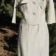 1960s Womens Fall 2 Piece Mara By Romay Jackie O Style Bisque Linen Blend Suit/ Jacket/Skirt Size S-M