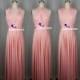 Maxi Full Length Bridesmaid Infinity Convertible Wrap Dress Flush Pink Peach Pink Multiway Long Dresses Party Evening Any Occasion Dresses