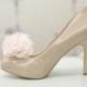 Elegant Bridal Shoes with DIY Project of Beautiful Chiffon Pins