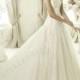 Wedding Dress - Style Pronovias Barroco Chiffon Draping Flowers V-Neck
