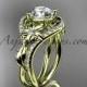 Unique 14kt yellow gold diamond leaf and vine wedding ring, engagement ring ADLR244