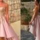 Refreshing 2015 Arabic Pink Evening Dresses with Gold Applique A Line Strapless Satin Party Red Carpet Prom Dress High Low Ball Gowns Online with $105.03/Piece on Hjklp88's Store 