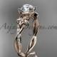 14kt rose gold flower diamond wedding ring, engagement ring ADLR388