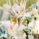 Bohemian Glass Vases With Pastel Proteas 